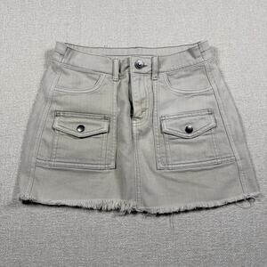 Arie Women's XXS Mini Short Skirt Beige Party Jean Thick